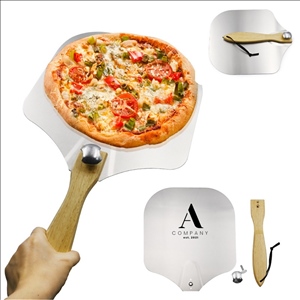 Aluminum Pizza Spatula With Foldable Wooden Handle